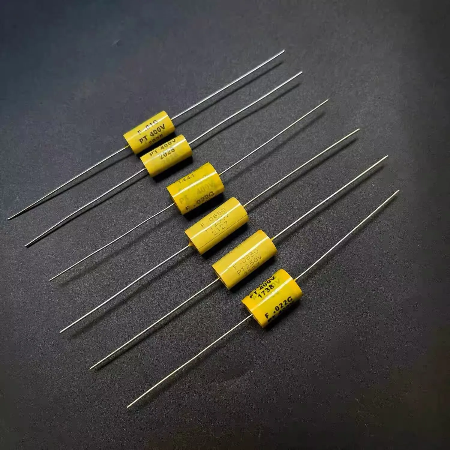 10pcs 400V0.01UF/0.022UF/0.033UF/0.047UF/0.1UF/0.33UF/1UF/ axial coupling non-polarized capacitor 400V non-inductive capacitor