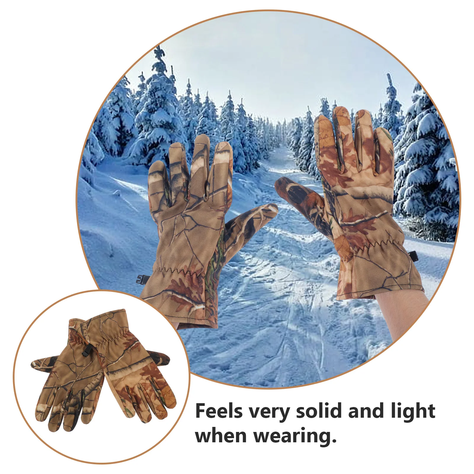 CamSolomon-Gants de chasse pour hommes, doublures pour temps froid, équipement et équipement, doigt complet, non ald