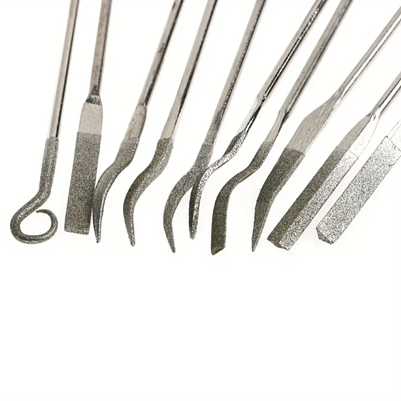 10Pcs/Set Diamond Coated Riffler Files Mechanical Watch Jewelry Files Tools Set