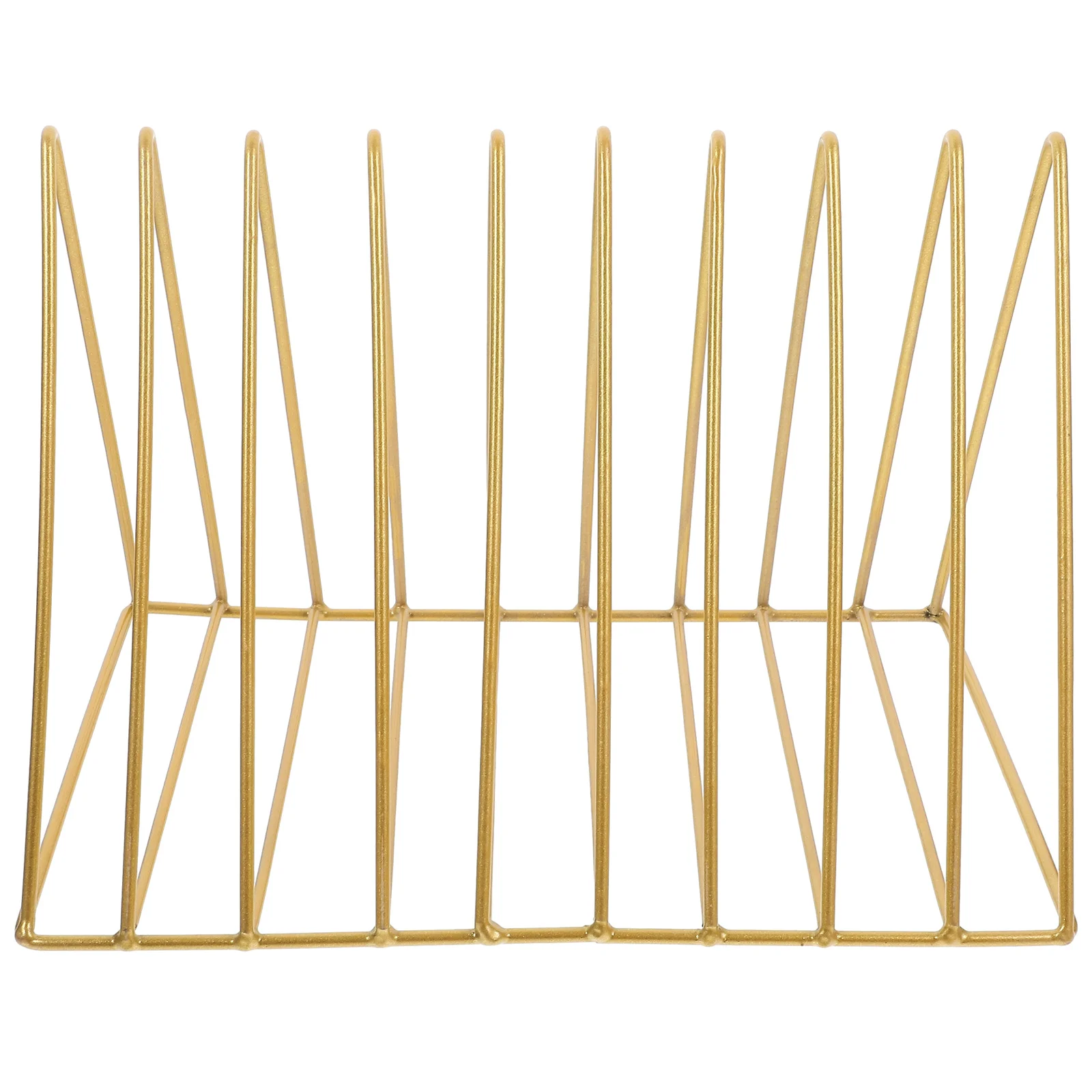 

Triangle Iron Desktop Book Rack Large Capacity Storage For Books Magazines Files Multi-Function Organizer Stand