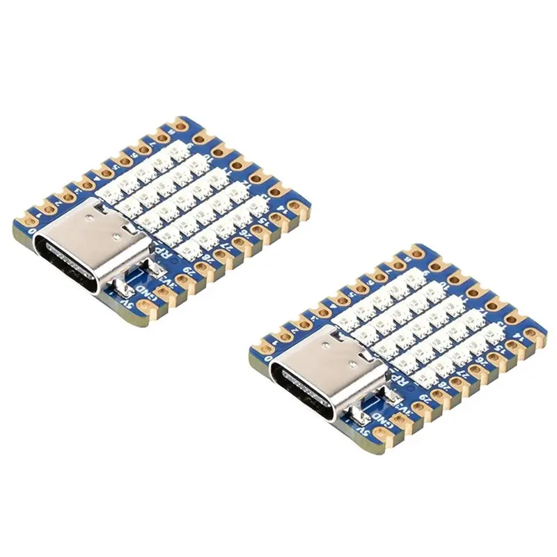 

Мини-плата для разработки RP2350-Matrix (2 шт.) с 5x5 RGB LED-дисплеем на борту и двухъядерным процессором RP2040