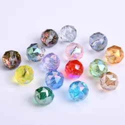 10pcs Shiny Glossy Colorful Round 10mm Faceted Crystal Glass Loose Beads For Jewelry Making DIY Bracelet Findings