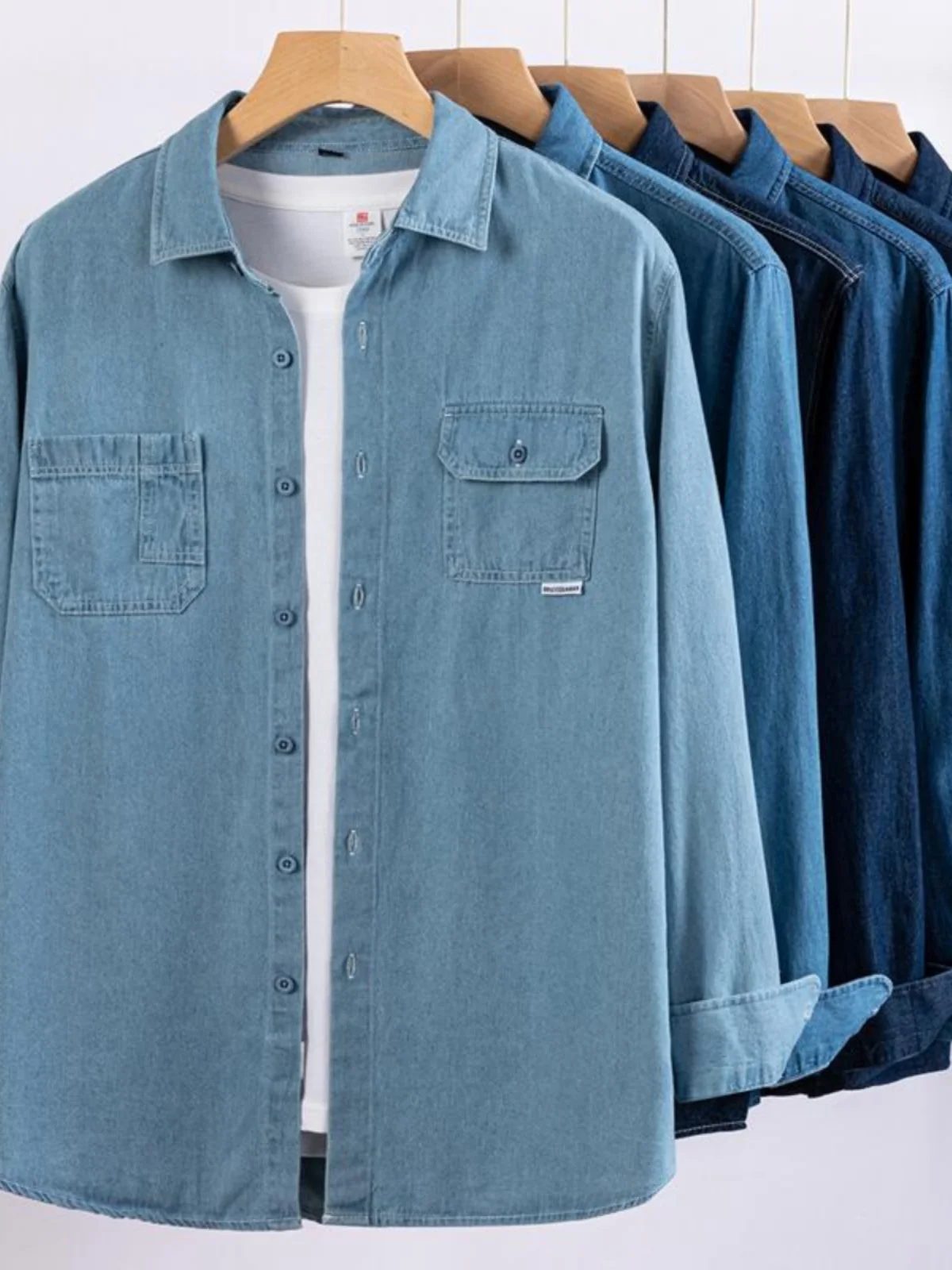 

Классическая свободная мужская рубашка из льна и денима, молодежная, повседневная, удобная, приятная к телу, для весны и осени