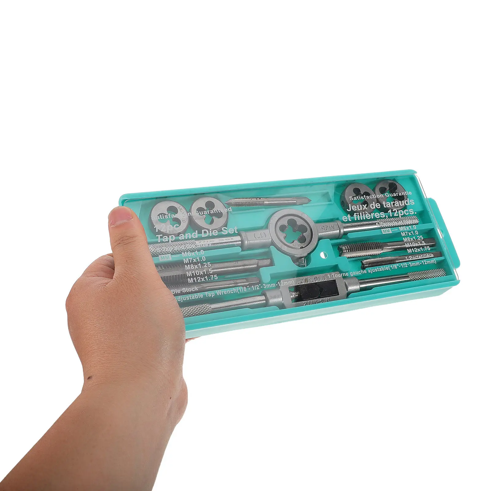 

12Pcs Tap and Die Set Precision Thread Tapping Tool Kit for Metal Fabrication Multi-Purpose Threading Tools with Storage Case