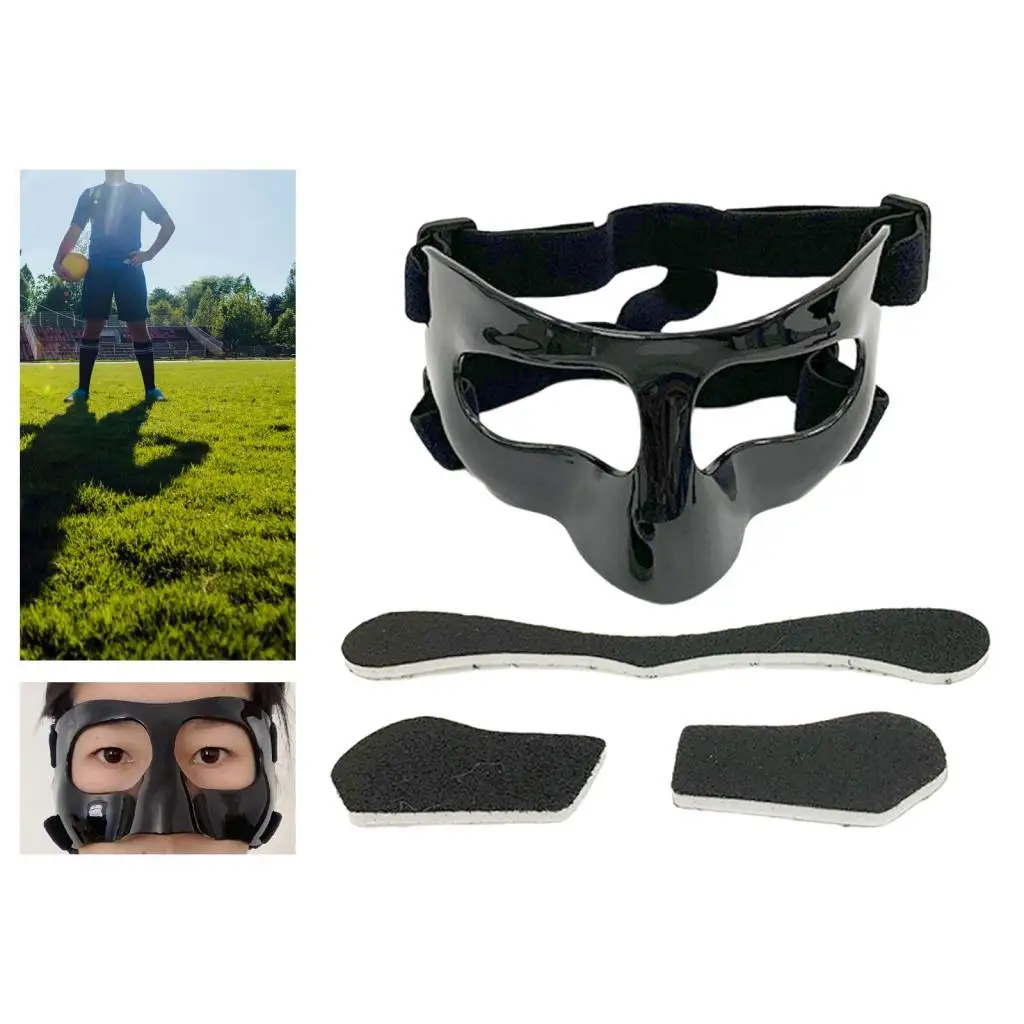 Polycarbonate Basketball Face Shield Elastic Nose Protector Guard for Training Baseball Boxing