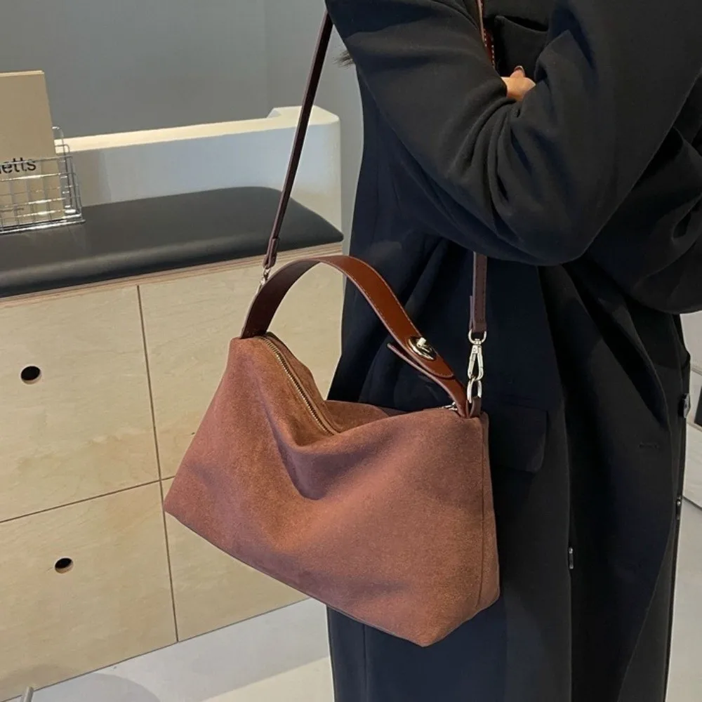 

New Solid Color Underarm Bag Large Capacity PU Leather Crossbody Bag Shoulder Bag Women