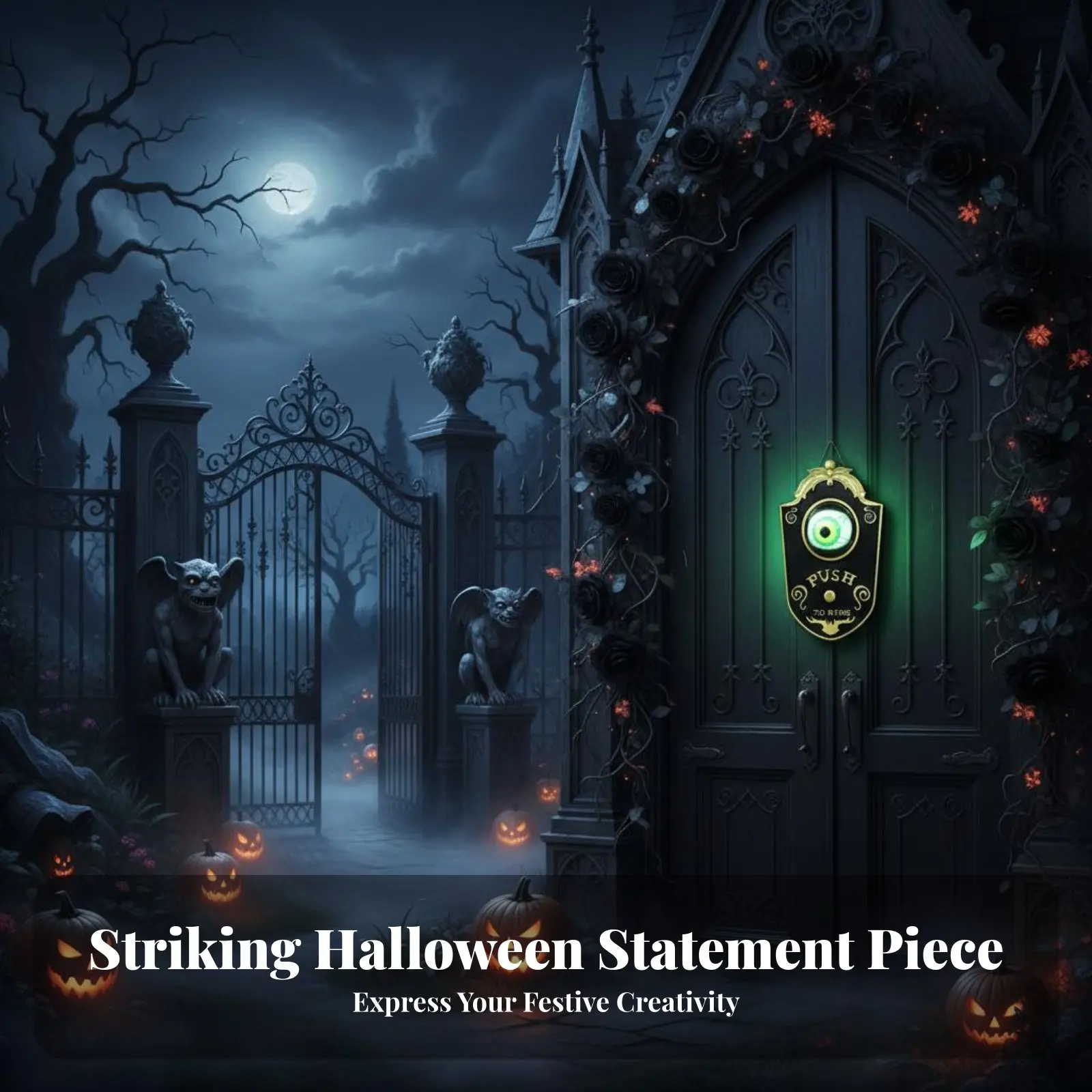 

Single-Pupil D Door Announcer Decoration Scary Sounds Animated Pupil Ball Door Announcer Party Prop Battery Operated Door Decor