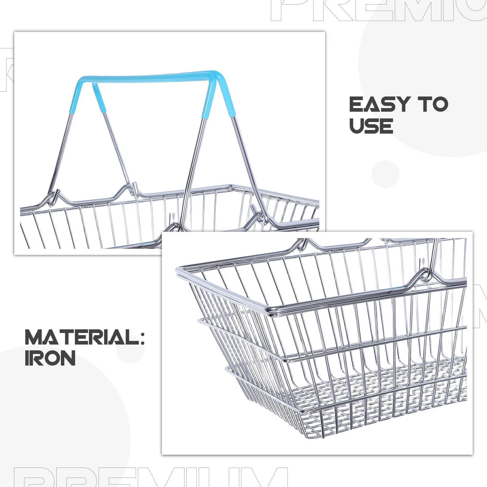 Mini Small Iron Shopping Basket Wire Handheld Storage Basket Kids Party Play House Favor Decoration Toy Grocery Cart