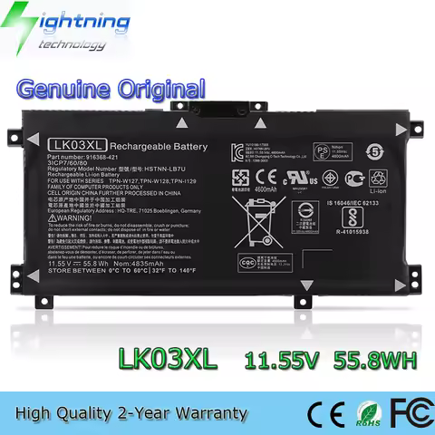 New Genuine Original LK03XL 11.55V 55.8Wh Laptop Battery for HP Envy X360 15-BP 15-BQ 17M HSTNN-UB7I L09049-1B1 916814-855