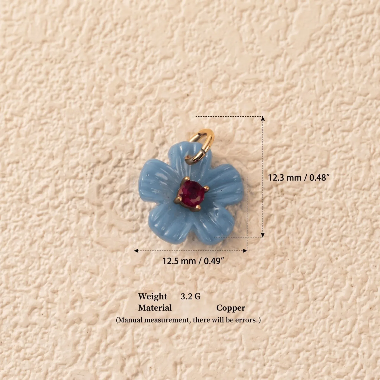 1 Stück Harz-Mehrfarben-Blumenanhänger, 18K vergoldeter Zirkonia-Messinganhänger für DIY-Halsketten- und Ohrringzubehör, Großhandel – Detail 2