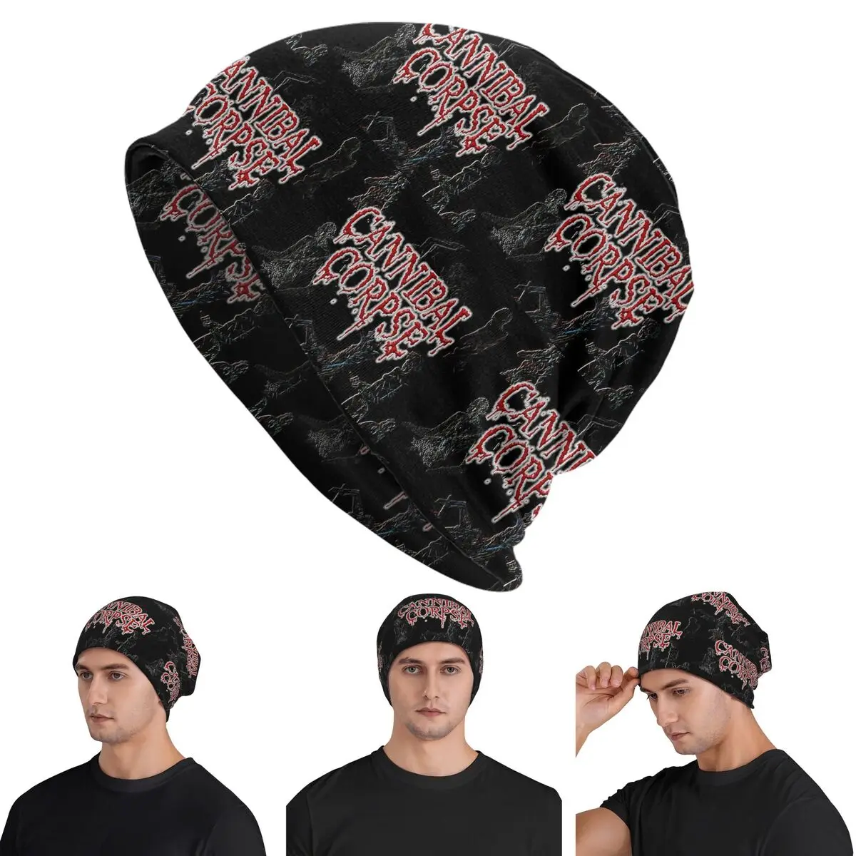 Cannibal Corpse Metal Skateboard Warm Knitted Cap Hip Hop Bonnet Hat Autumn Winter Outdoor Beanies Hats for Unisex Adult