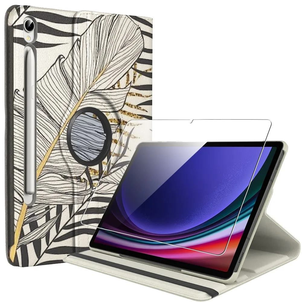 Coque + Verre Tremp� pour Samsung Galaxy Tab S10 FE / S9 FE / S9 - Rotatif 360� �