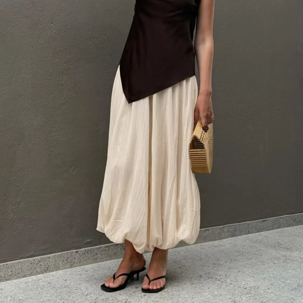 

Fashion Micro Perspective Cotton Legged Pants New Spring and Summer Women Elegant Loose Soft Cool Commuting Beach Balloon Pants