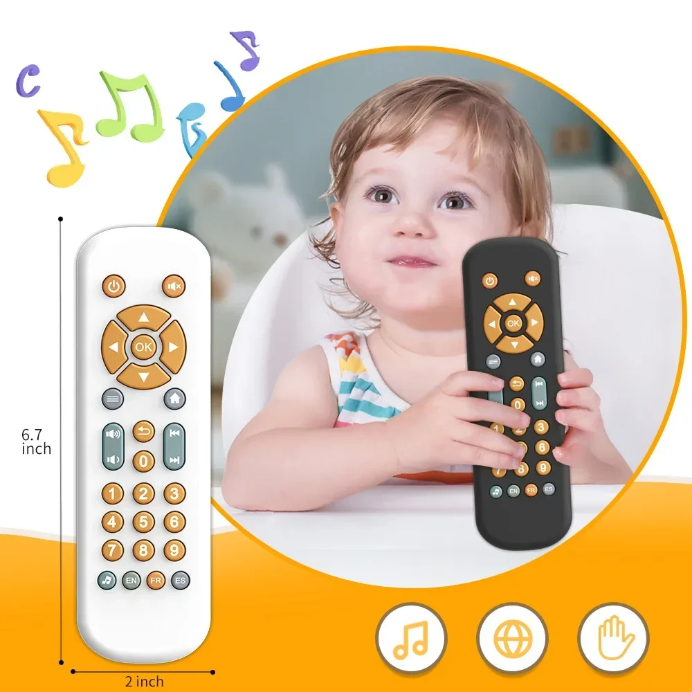 2024 Infant Simulation TV Remote Control Toy with Music and Light Musical Baby Toy Sensory Remote Kid Baby Toys for 1-3 Year Old