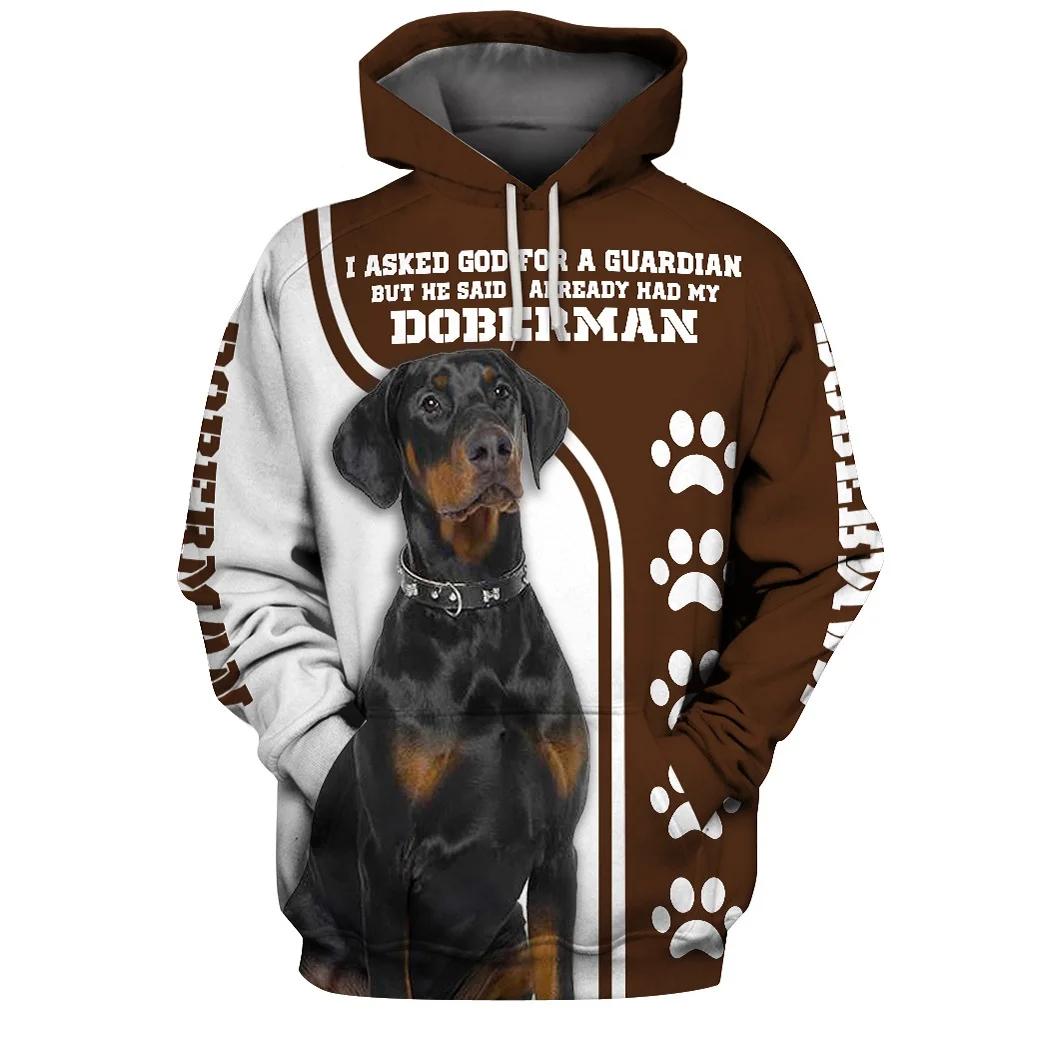 Intelligent Dog Doberman 3D Printed Men Hoodies Sweatshirts Unisex Pullover Streetwear Jacket Boy Casual Oversized Tracksuits