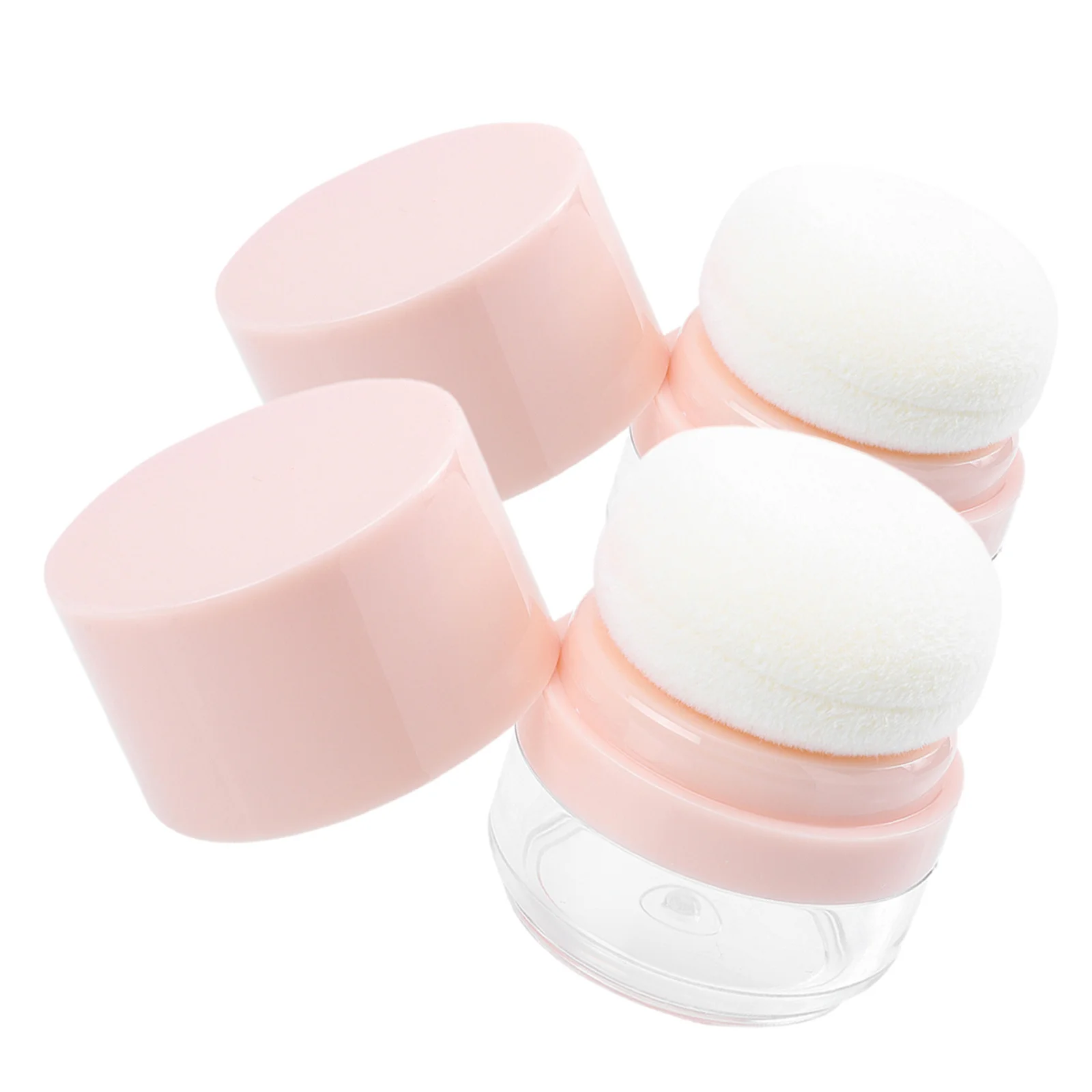 

2 pcs Loose Powder Containers Empty Travel Mini Compact Box Case Powder Puff Container Makeup Storage Design
