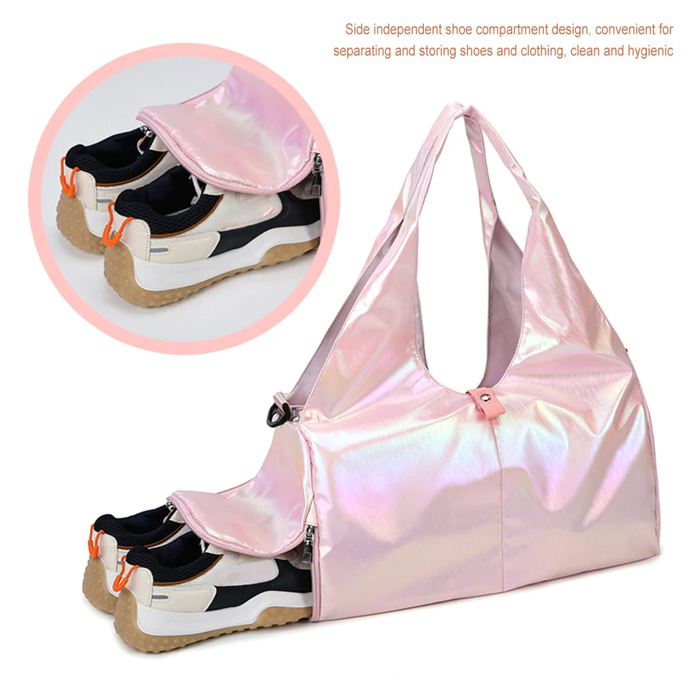 Pearlescent Color Glossys Travel Handbag Large Capacity Short Trip Sports Bag Yoga Bags Fitness Bag For Running Fitness