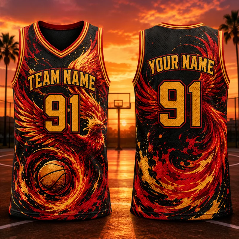 Fashion Animal Graphic Basketball Jersey For Men Custom Name Team Name Number Sports Tank Tops Loose Quick Dry Team Uniforms