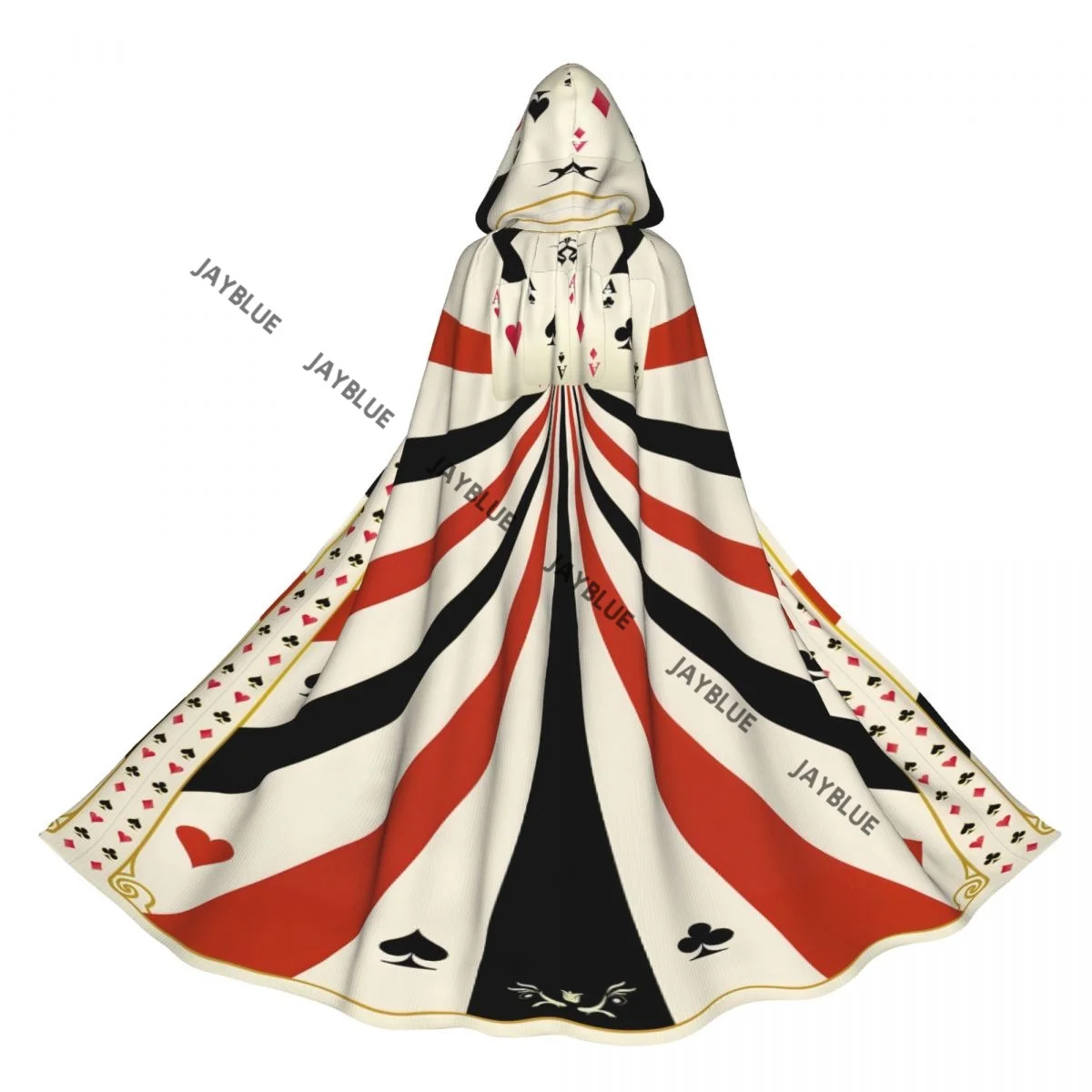 للجنسين الكبار الآس من الماس أوراق اللعب قلوب البستوني نوادي عباءة مع غطاء محرك السيارة طويل الساحرة زي تأثيري #2