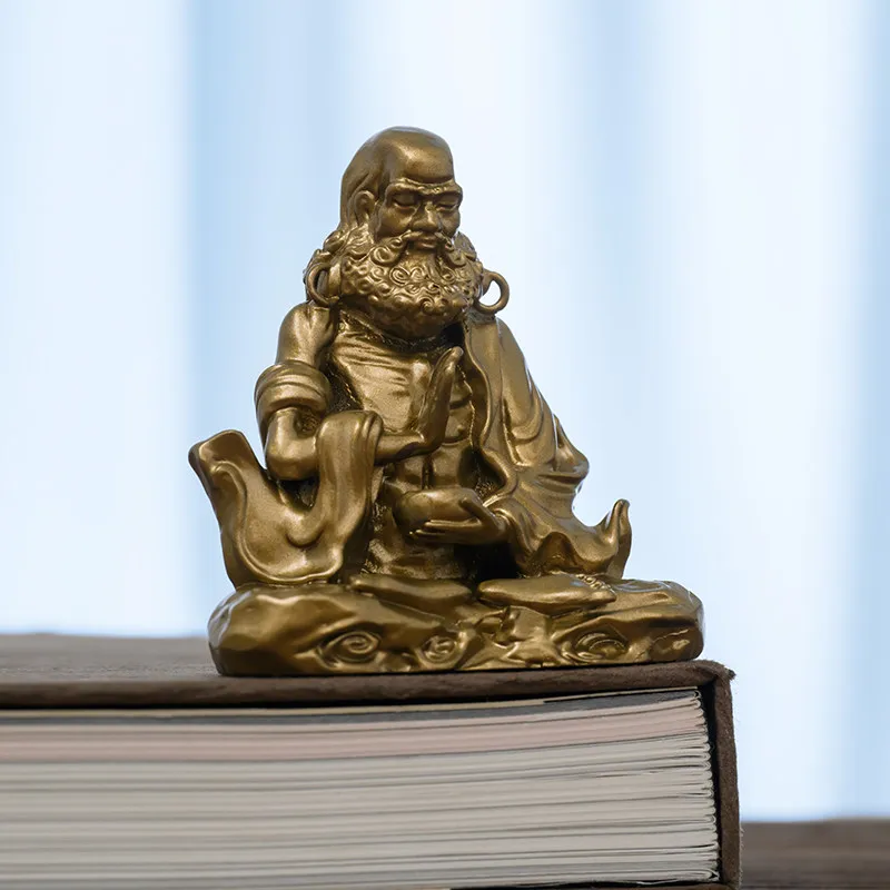 Bodhidharma Vintage Brass Buddha Statue  Discipline Zen Decor Gift 2.6in Statues & Sculptures