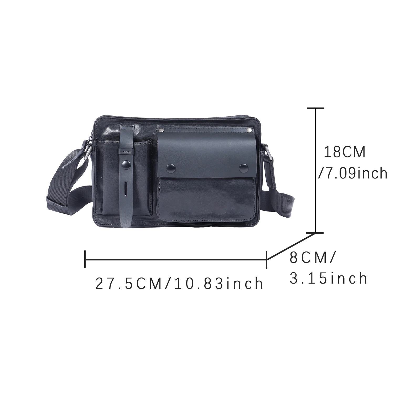 Oberschicht aus pflanzlich gegerbtem Echtleder, Herren-Umhängetasche, Crossbody-Tasche, lässiger, modischer, minimalistischer Stil – Detail 3