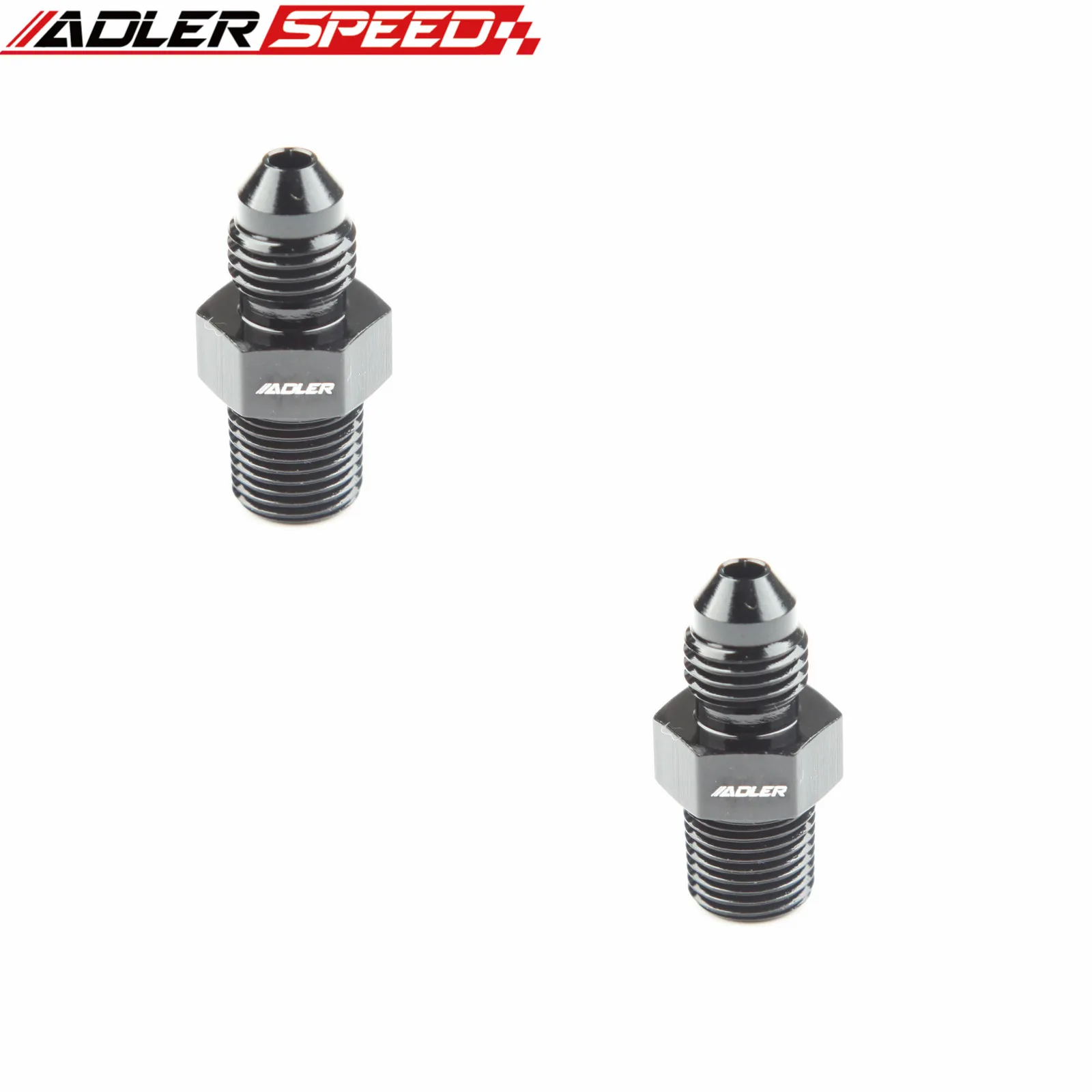 ADLERSPEED 2PCS Straight AN3 AN4 A6 A8 AN10 AN12 AN16 To  1/8'' 1/4'' 3/8'' 1/2'' NPT Hose Adapter Pipe Fitting