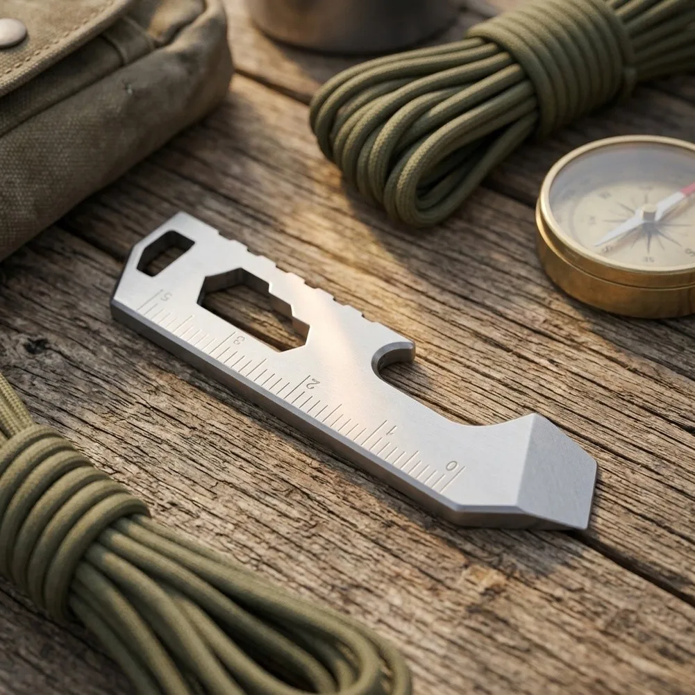 Multi-Use Alloy Keychain Pry Bar for Bottle Opener Can Opener Box Opener and Everyday Carry 6x2x1cm Lightweight Silver Tool