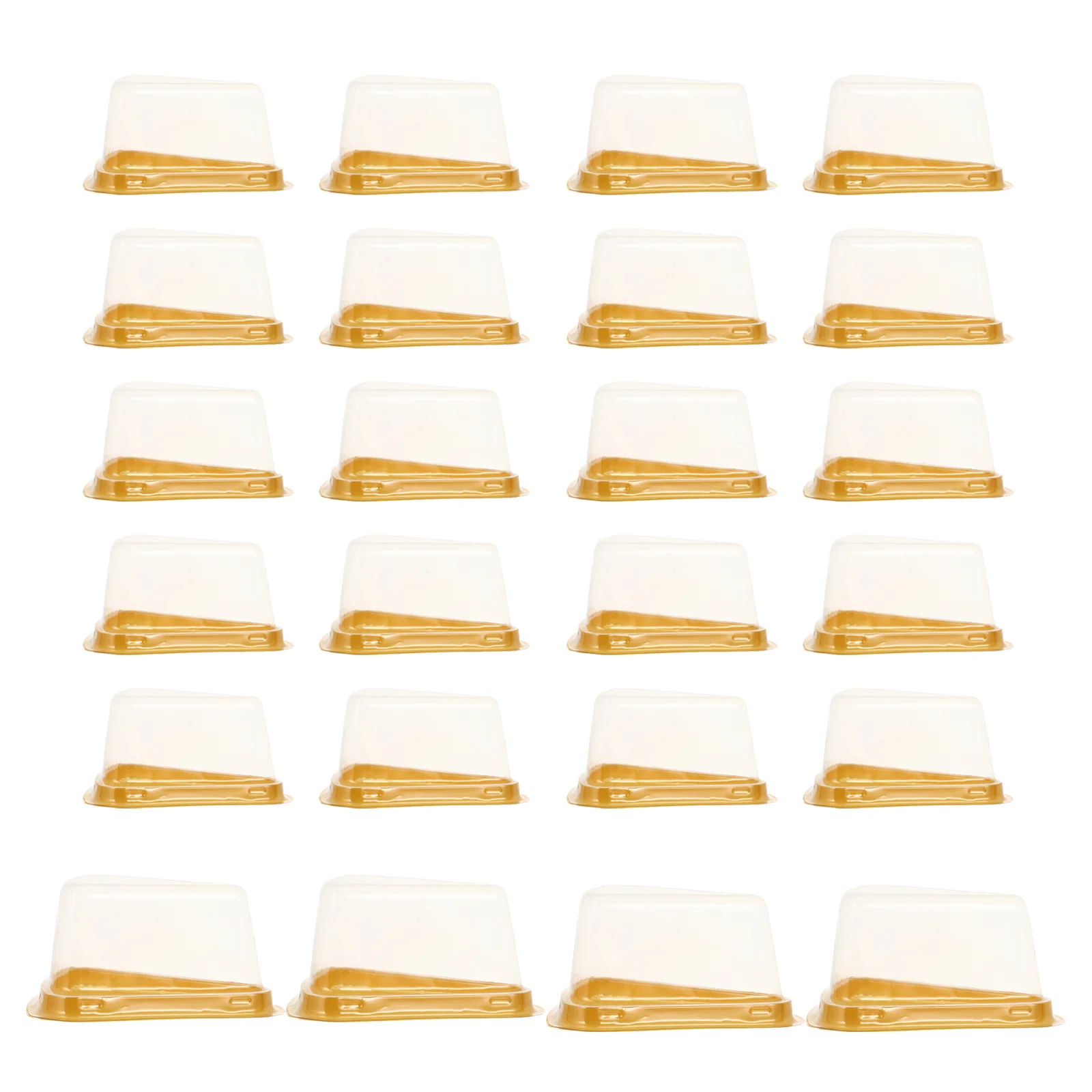 

100pcs Triangle Cake Box Transparent Food Grade Pet Non-Slip Base Strong Seal For Mousse Cheesecake Cupcake Dessert Bakery