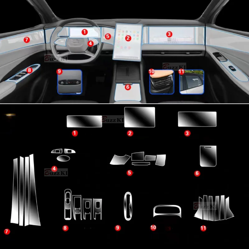 

Защитная пленка из ТПУ для BYD GEELY GALAXY L7 2023 2024, прозрачная пленка для ремонта салона автомобиля, центральной консоли, с защитой от царапин