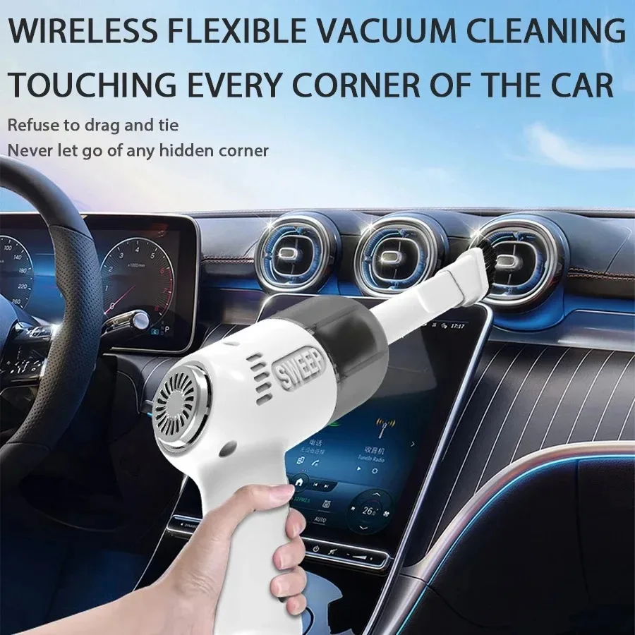 Wireless Mini Vacuum Cleaner USB Rechargeable Handheld Powerful Indoor Sofa Desktop Window Vacuum Cleaner Car Home Dual-purpose