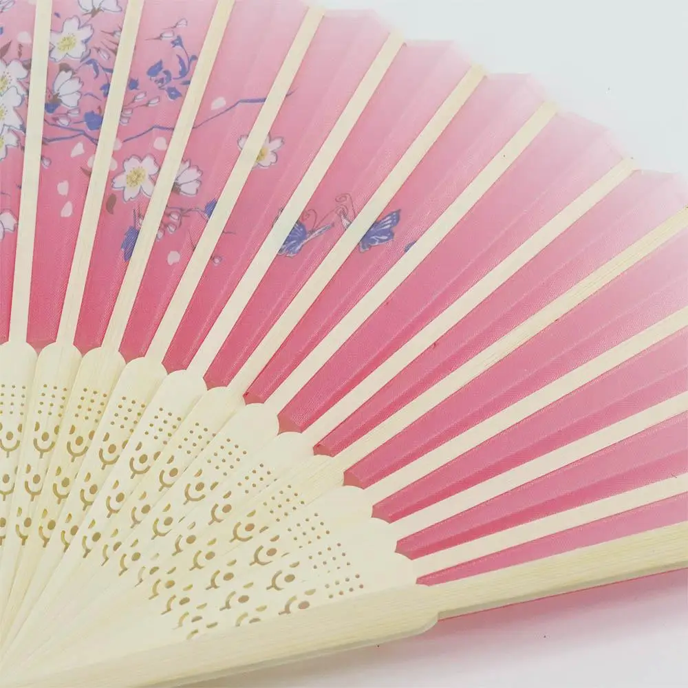 Style Bamboo Japanese Pattern Hand Held Art Craft Folding Fan Hand Held Flower Fan Photo Prop Tool Dance Hand Held Silk Fan