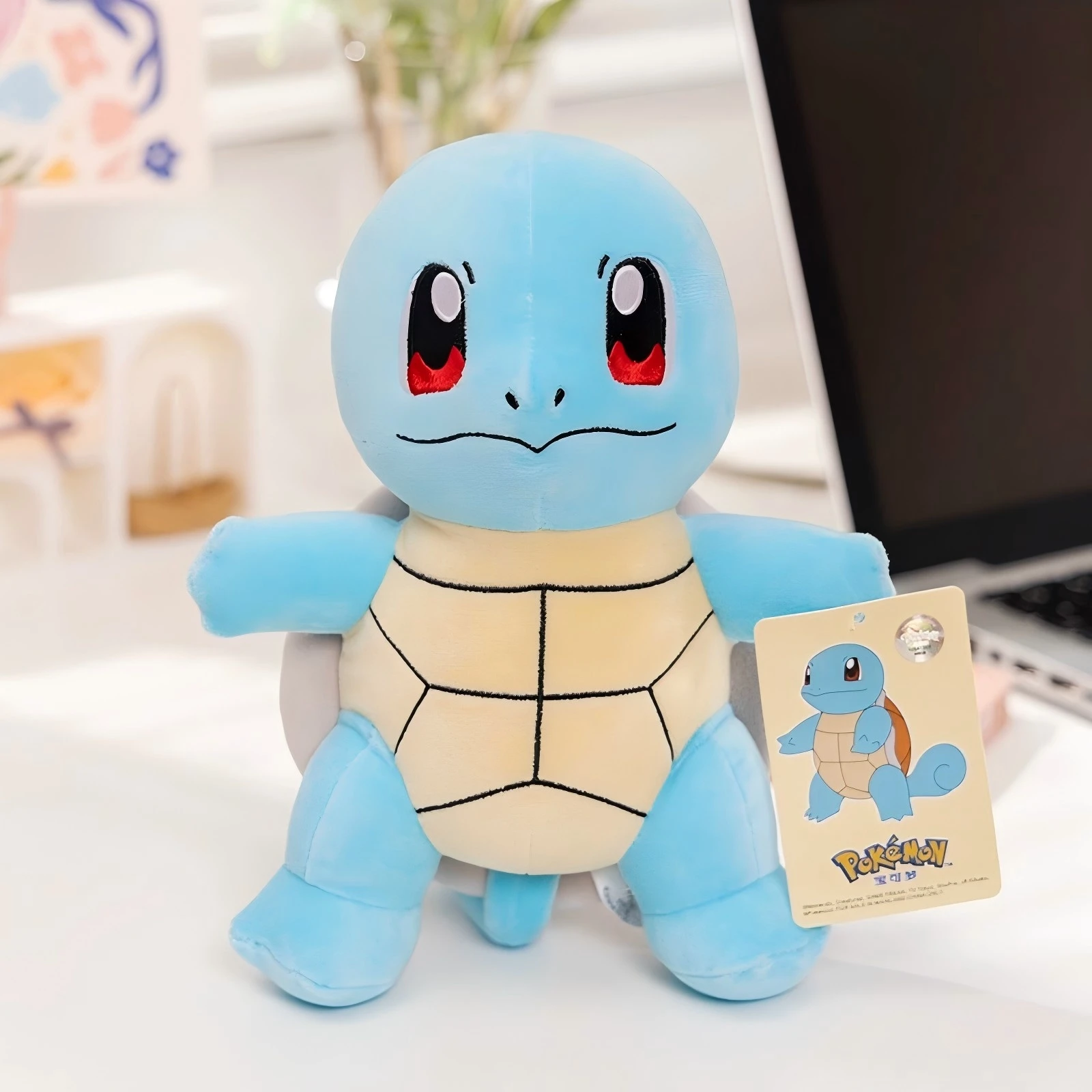 포켓몬 Squirtle 플러시 장난감 배낭 펜던트 만화 & 귀여운 어린이 장난감 애니메이션 인형 키 체인 생일 선물