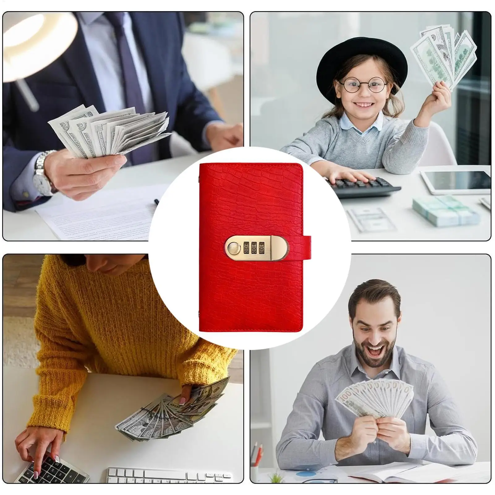 Cash Saving Money Challenge Book with Password Lock - 100 Pages Vintage Budget Planner & Password Journal for Money Savings