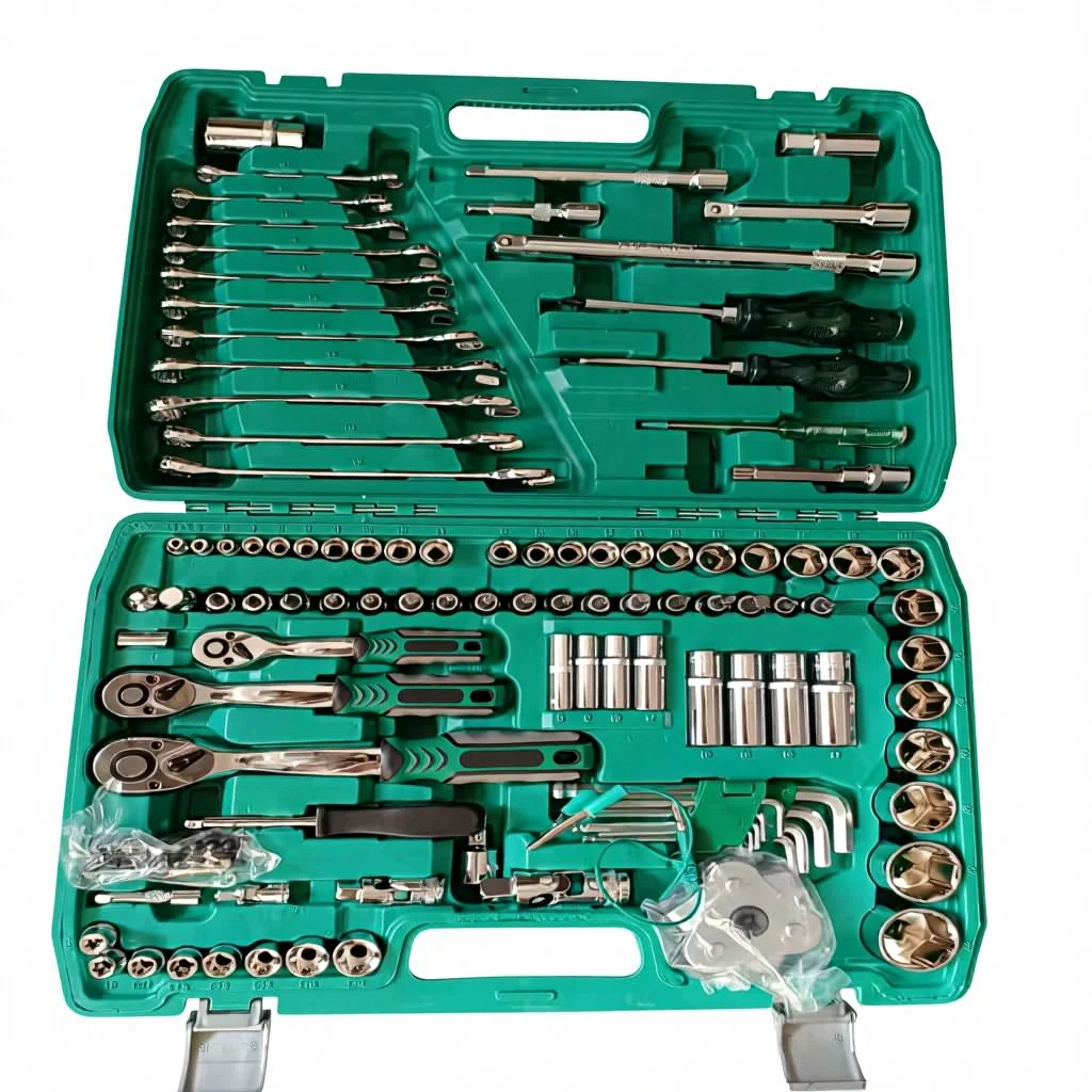 

Matte 121-piece Auto Repair Quick Ratchet Wrench Dual-Purpose Extension Bar Tool Set No Drive Size No Socket Features Made China