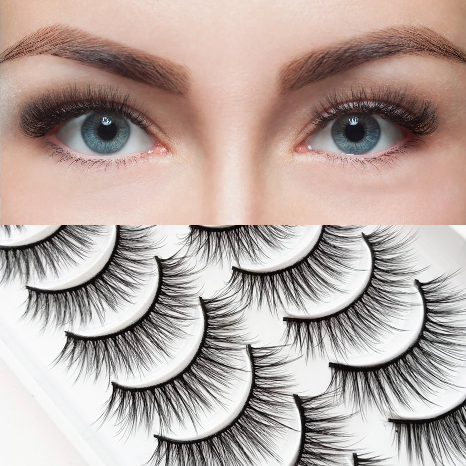 10 Pairs 3D Fluffy False Eyelash Self Adhesive Eyelashes  Multi Layer Dense Volume Lashes Cluster Natural Eye Makeup Tools