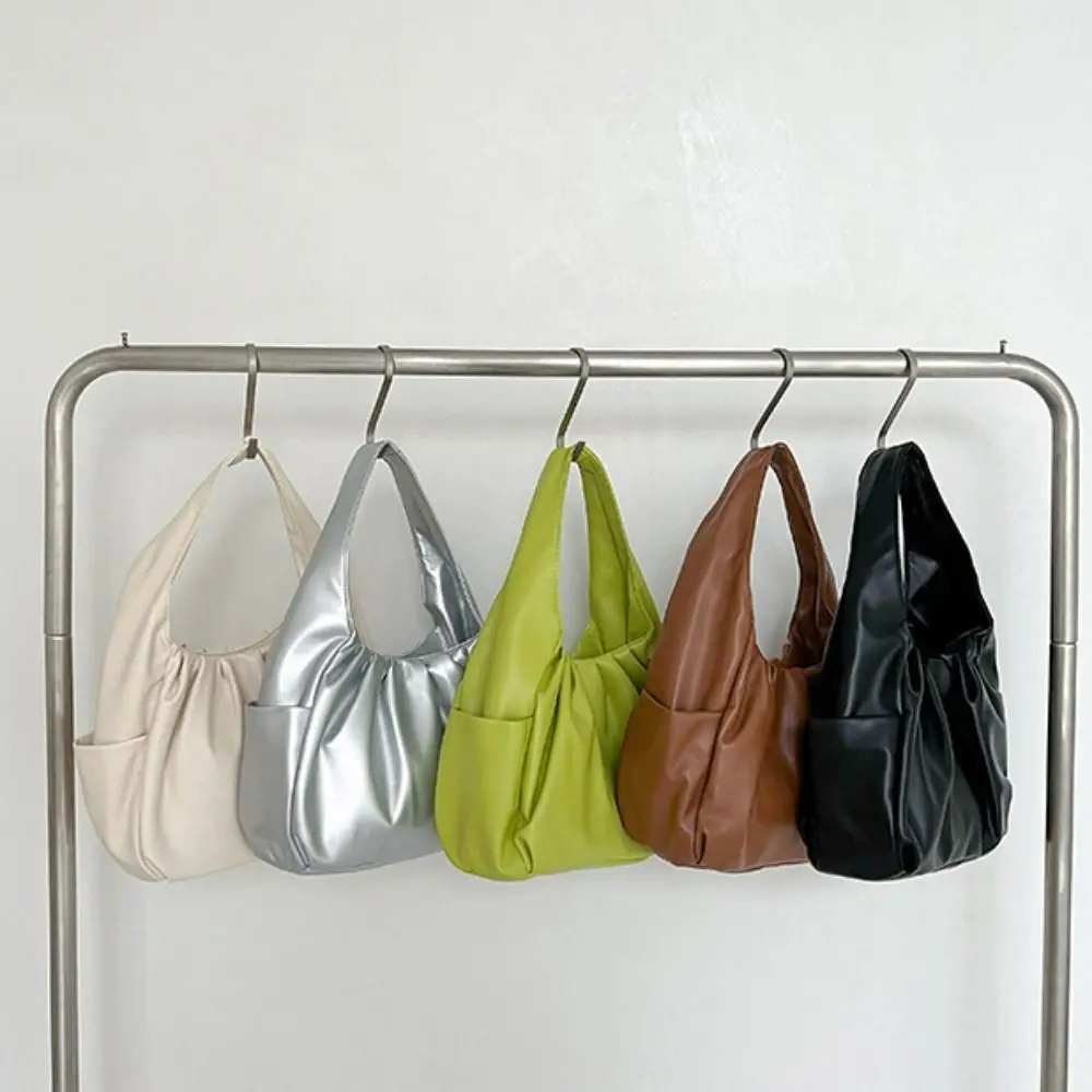 Borsa a tracolla pieghettata stile coreano Borsa sotto le ascelle Borsa a tracolla Croissant Cloud Borsa sotto le ascelle in pelle PU a spalla singola con mezzaluna