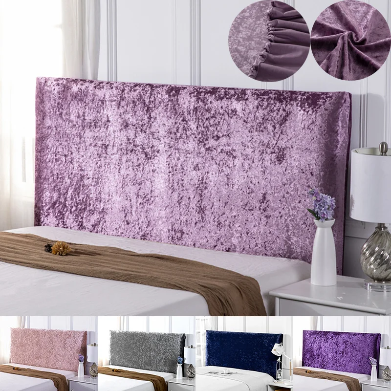 

Solid Color Velvet Head Cover Bed Head Cover Soft-packed Wooden Bedside Board To Cover All-inclusive Household Dust Cover