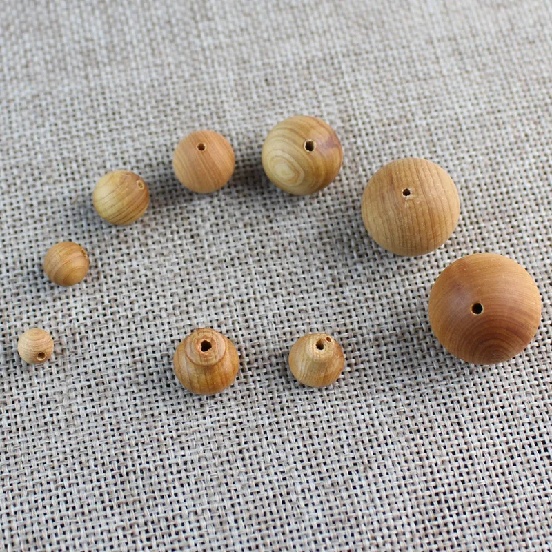 20/50pcs Natural Cliff Cypress Wood Beads 6-20mm Handcraft Fragrant Wood Beads DIY Meditation Buddha Yoga Jewelry Bracelets