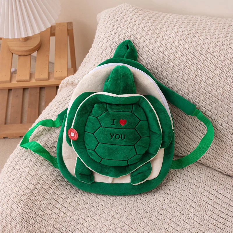 ute Little Turtle Backpack Kindergarten Anime Kawaii Cartoon School Bag Plush Little Turtle Backpack Children's Doll Doll Bag