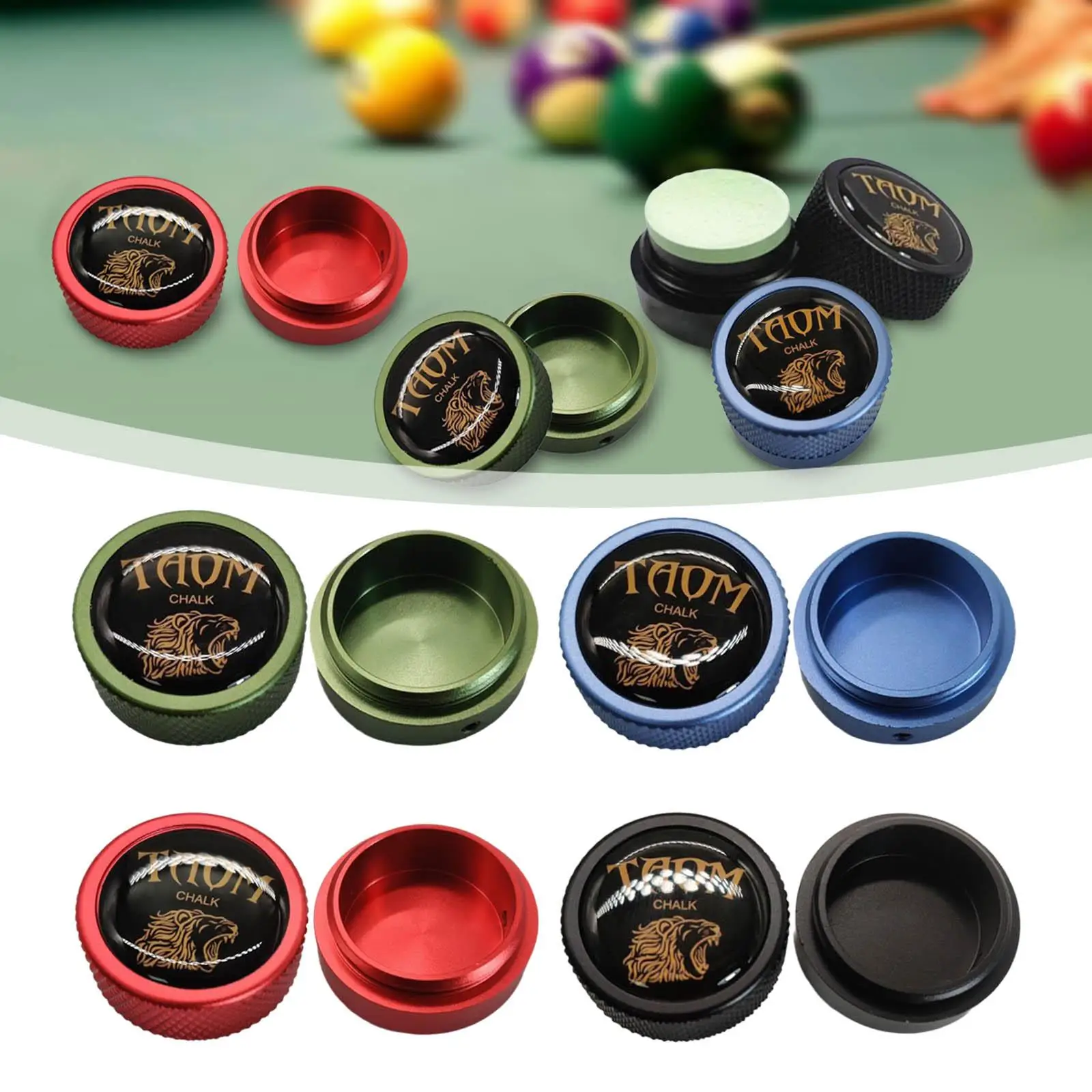 Pool Cue Chalk Holder Billiard Chalk Storage Metal Box Snooker Chalk Holder Pool Table Accessory Round Chalk Case Pool Billiards