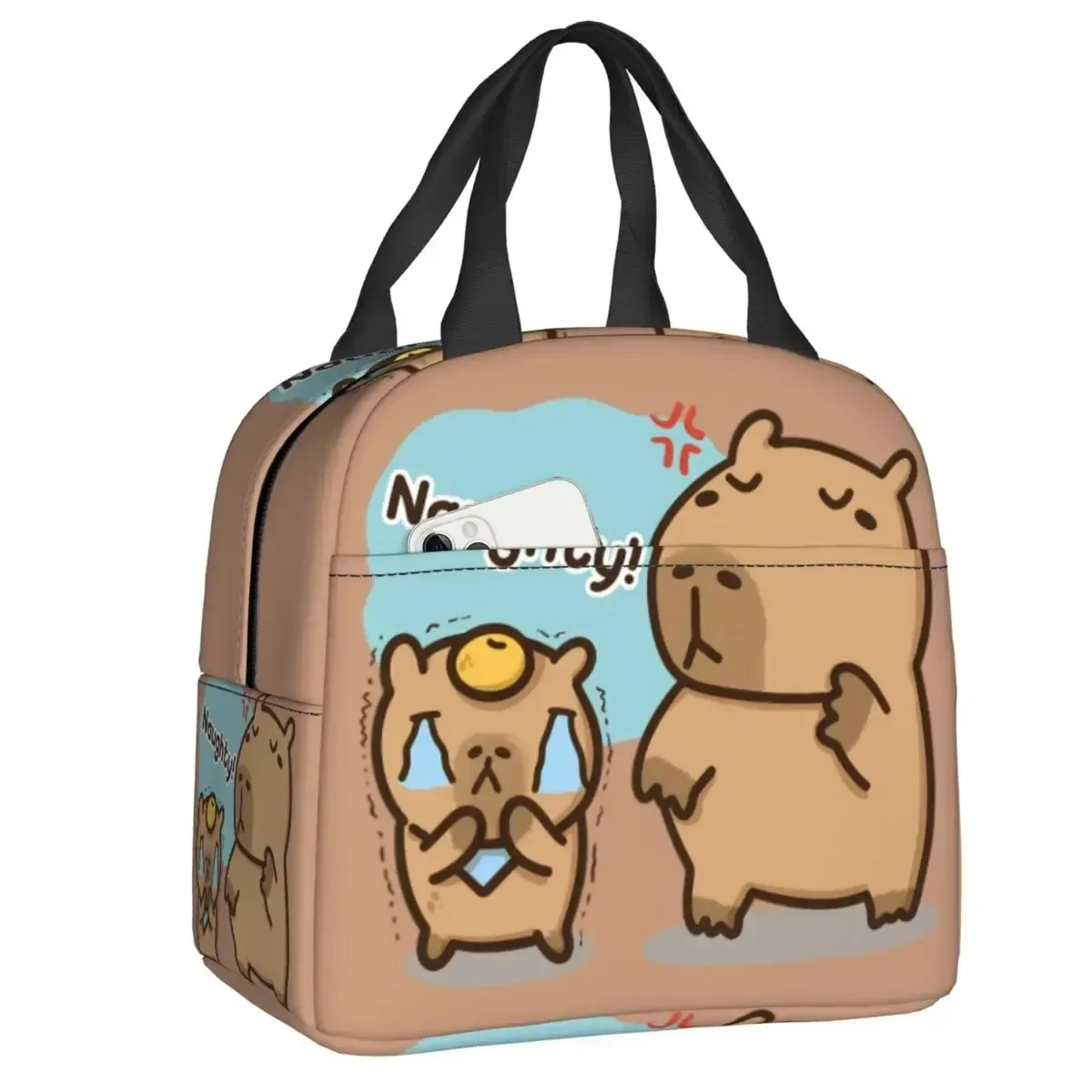 & Adult Capybara Lunch Box - Insulated Cooler Bag with Capybara Design, Oxford Fabric for, Office, Picnic - Hand Washable Capyba