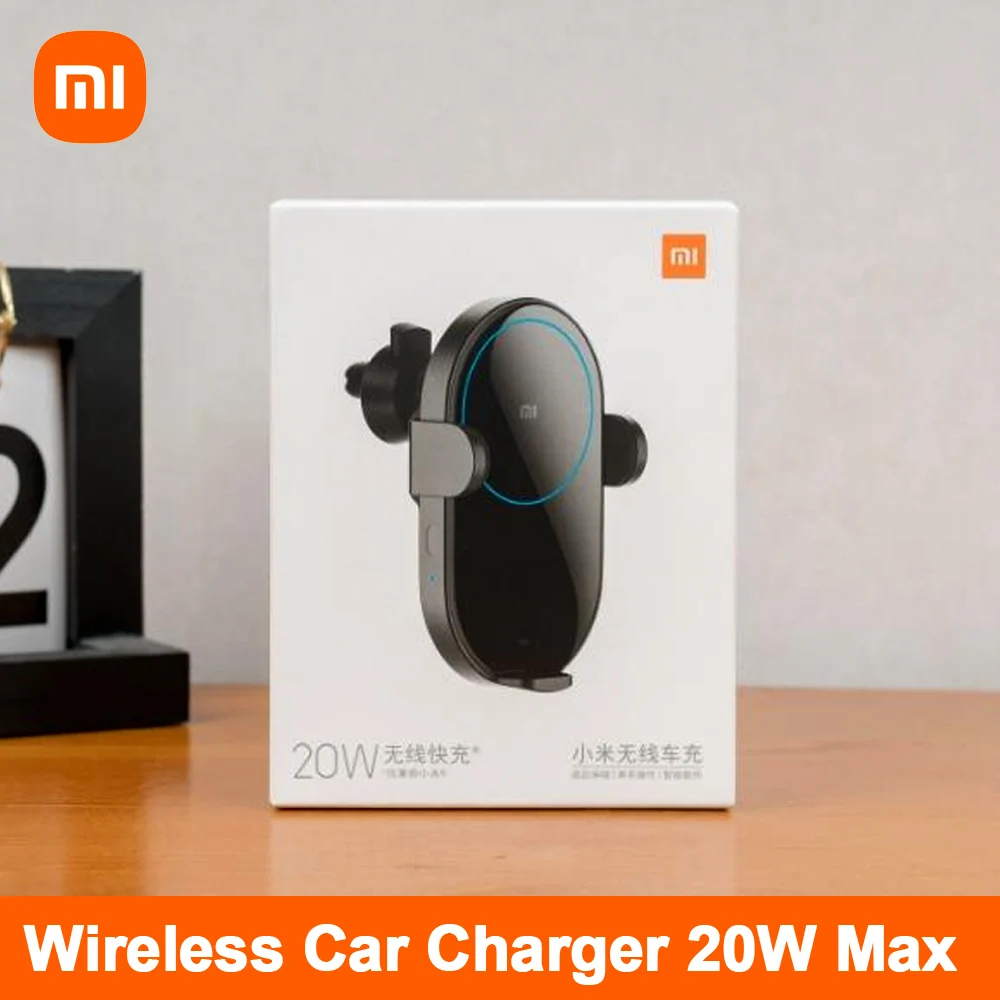 Original Xiaomi Wireless Car Charger 20W Max Electric Auto Pinch 2.5 Glass Qi Smart Quick Charge Fast Charger for Iphone Samsung