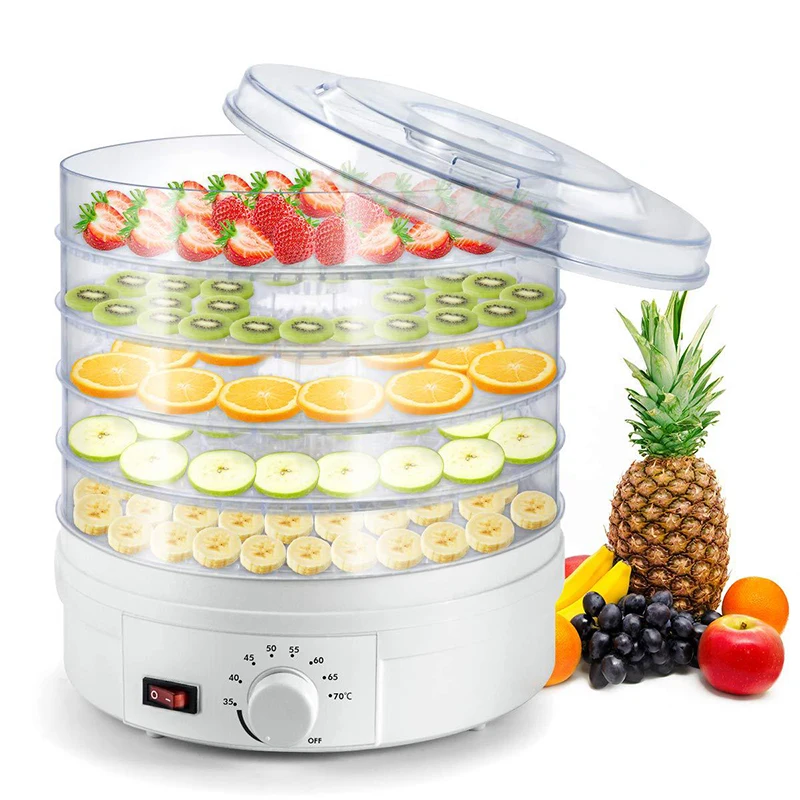 Fruit Dryer Vegetables Herb Meat drying Machine Household Food Dehydrator Pet Meat Dehydrated Snacks Air Dryer With 5 Trays 220V