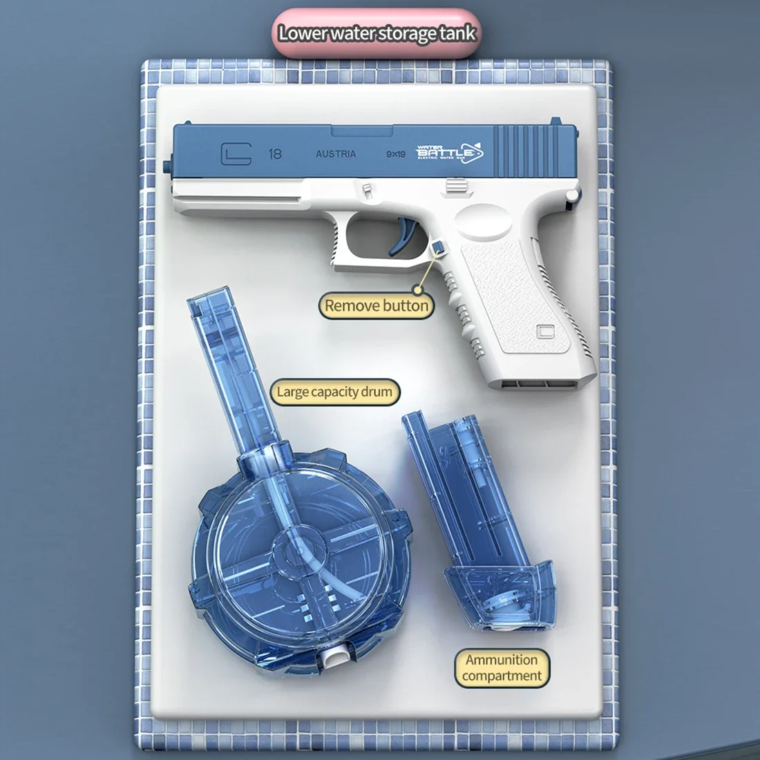 Glock Water Boys Electric Gun Light Version Toys Children Outdoor Beach Large-capacity Fun Firing Swimming Pool Toys