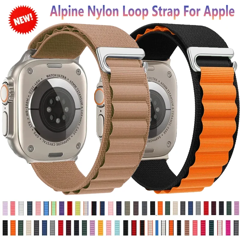 Alpine Nylon-Schlaufenarmband für Apple Watch Ultra 3 49 mm 11 10 9 8 7 46 mm 42 mm 45 mm 41 mm Sportarmband iWatch 6 5 4 SE 44 mm 40 mm