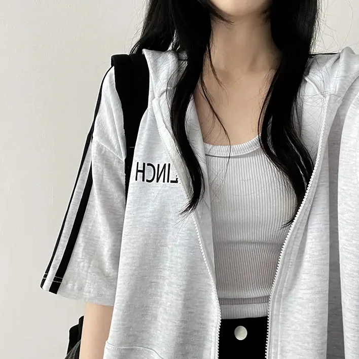 Fall Hoodie Women's Zipper Jacket Spring Autumn 2025 Harajuku Style Student Loose Zip-up Long Sleeve Hoodie Outerwear Cardigan