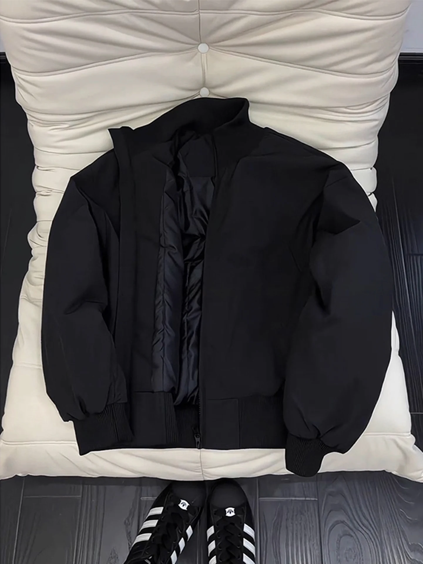 

American Sle Bomber Flight Jaet Men's Winter ort Wide oulder Boxy Cotton down Coat Youth ular Outdoor Casual Jaet