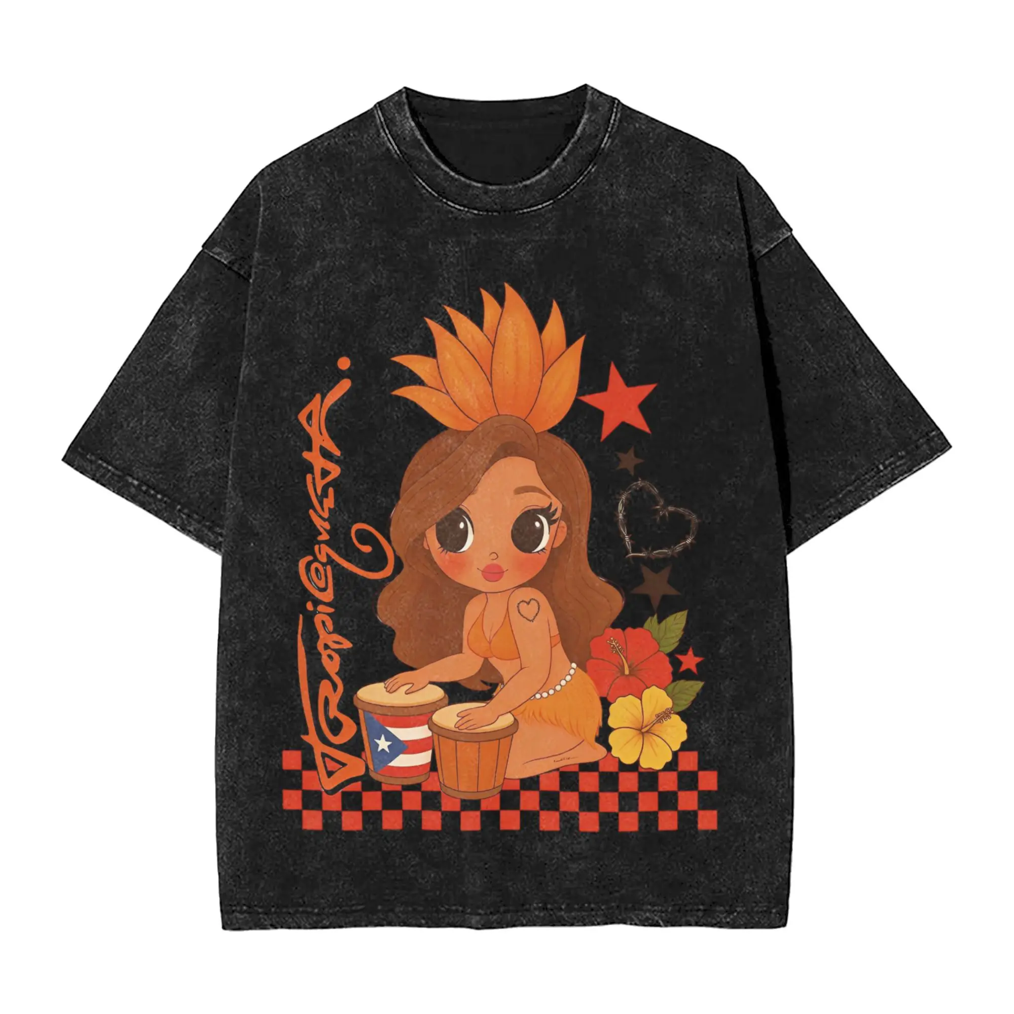 

Karols G Tropicoqueta 2025 New Album T Shirts for Men Pure Cotton Novelty T-Shirt Neck Tee Shirt Short Sleeve Clothes Plus Size