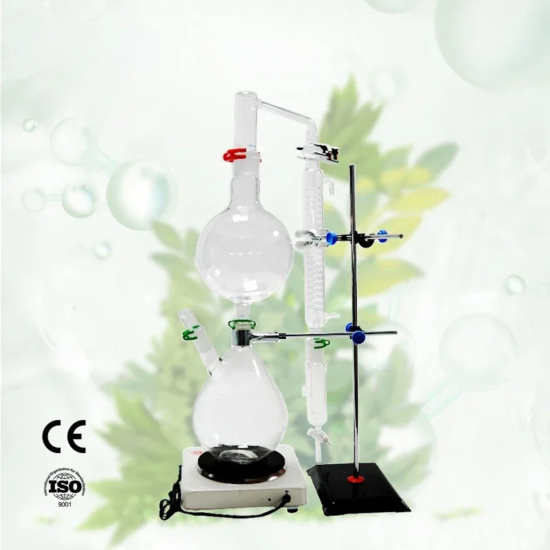 Afbeelding 6: # Etherische oliedestilleerder Kleine apparatuur Glazen destillatiekit voor etherische oliën