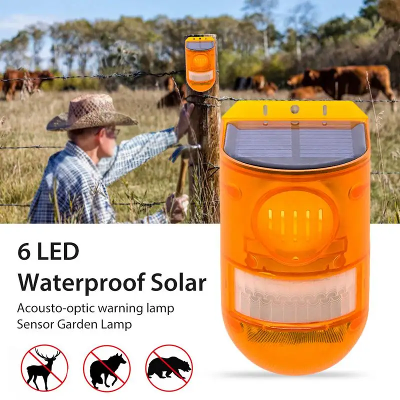 Solar Alarm Motion Activated Strobe Lights Waterproof Solar Alarm Light 2 Work Modes 110db Sound Security Siren Light For Home